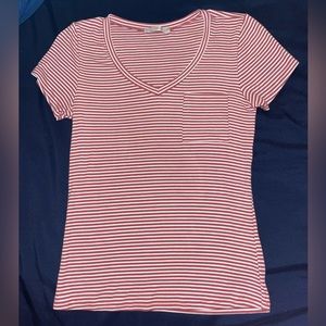 short sleeve - from marshalls, M, red and white striped